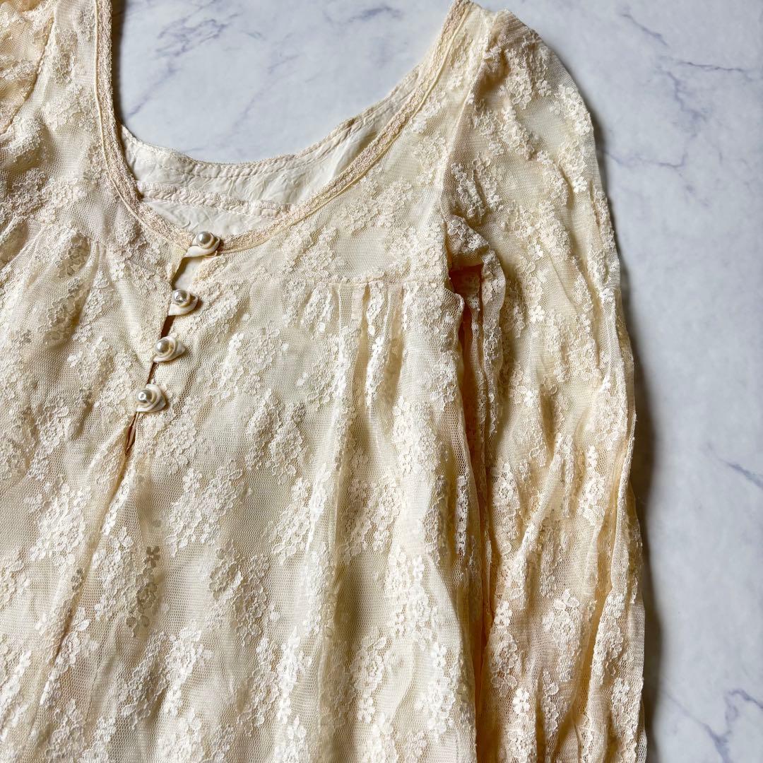 GUNNE SAX レース ロングワンピース　レトロ　ヴィンテージ◆7069