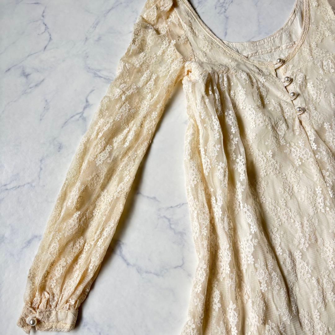 GUNNE SAX レース ロングワンピース　レトロ　ヴィンテージ◆7069