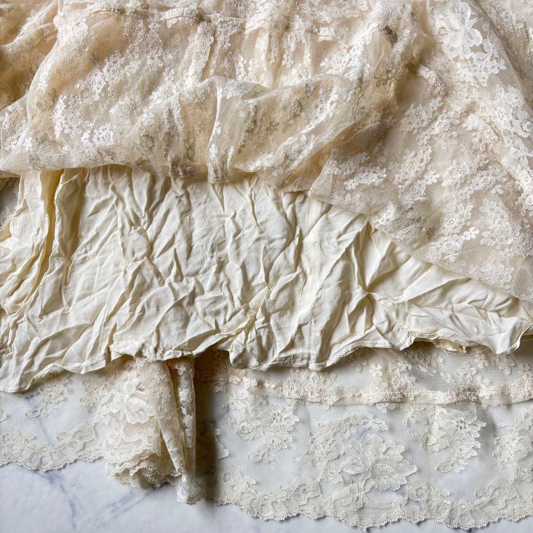 GUNNE SAX レース ロングワンピース　レトロ　ヴィンテージ◆7069