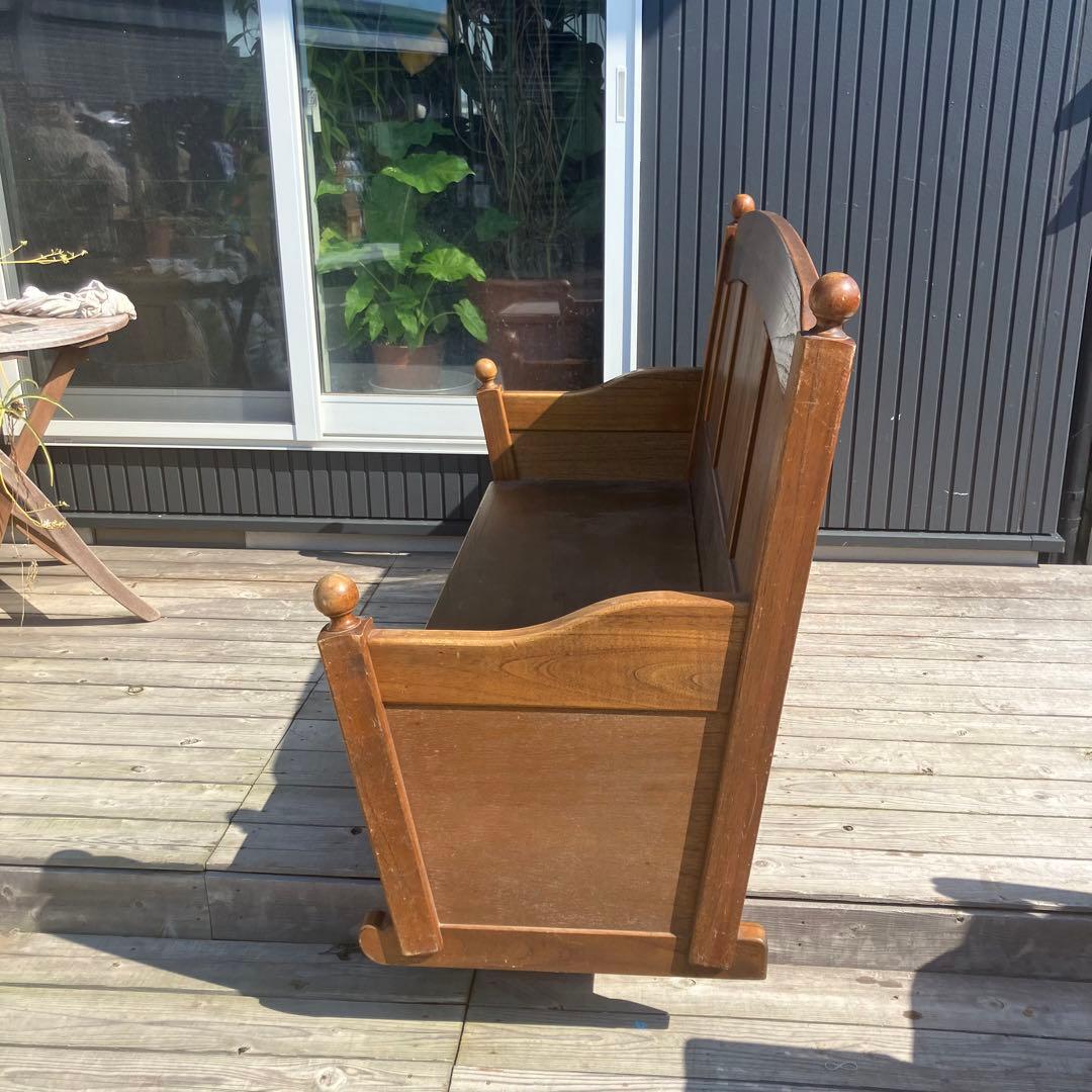 北欧レトロ カントリー家具 木製ベンチ 二人掛けソファー ビンテージヴィンテージ