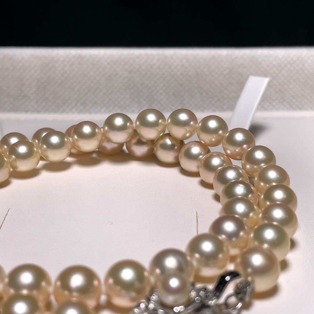 極美品 花珠級 アコヤパール ネックレス あこや真珠 7.5〜7.9㎜ O603