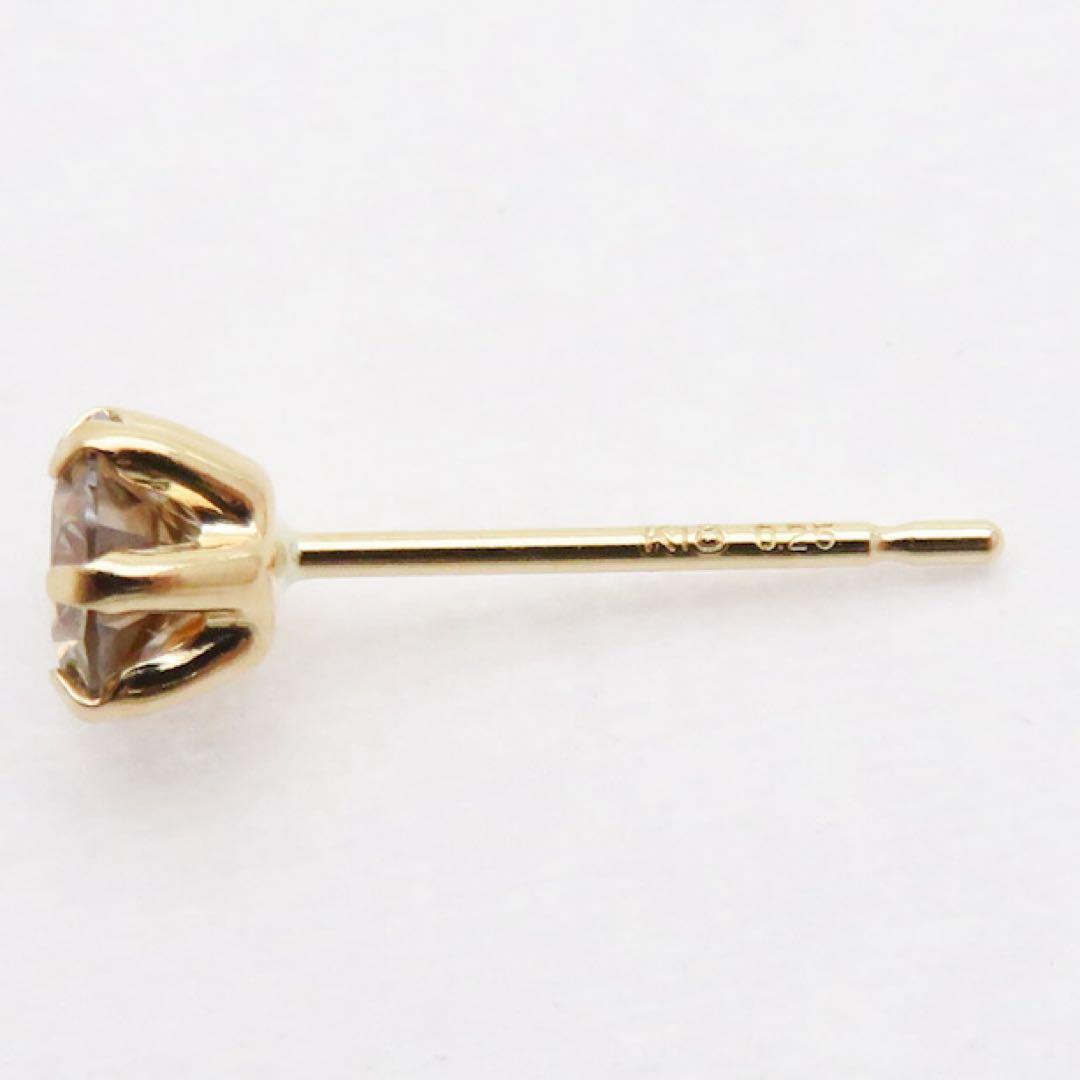【本物保証】K18YG 天然ダイヤモンド 0.257ct ピアス0.2ct