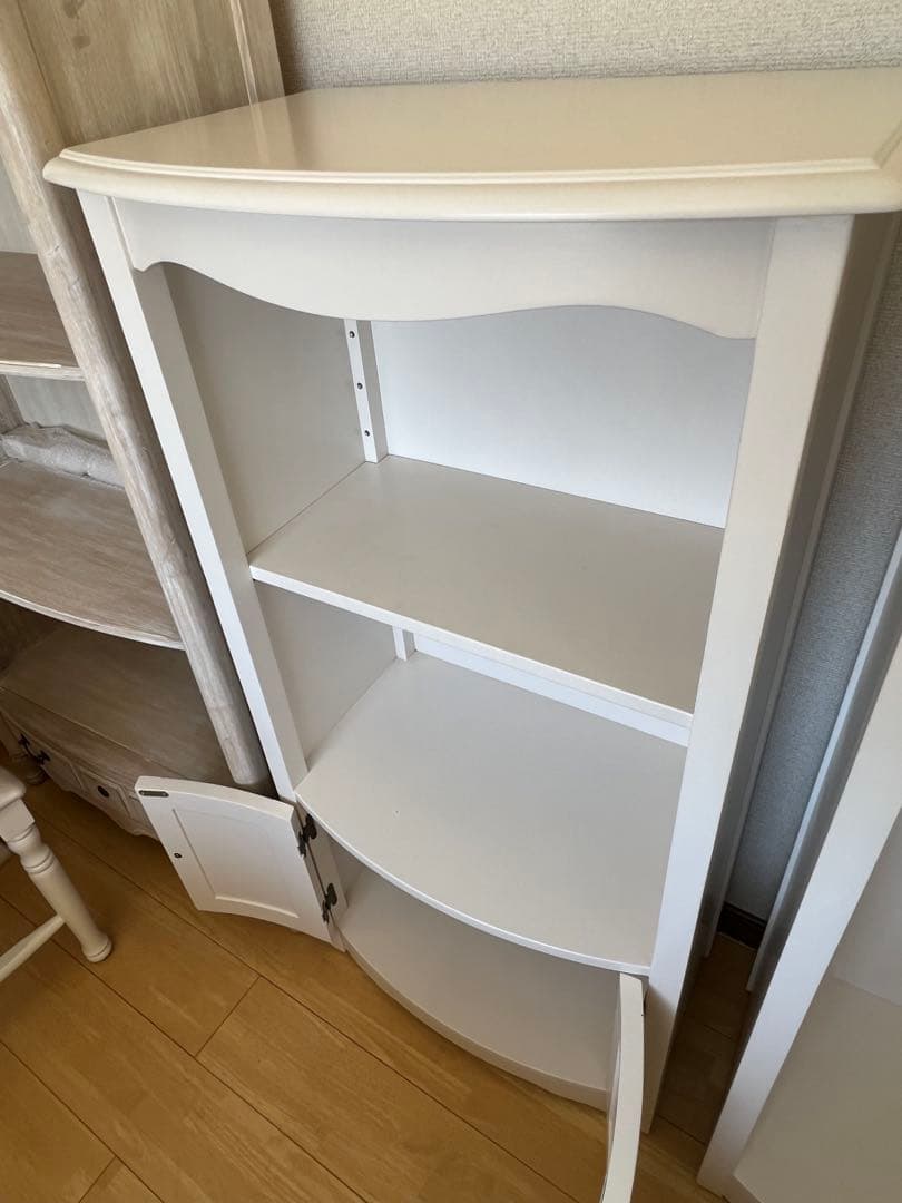 リリーホワイトリリージョン家具本棚ブックシェルフ北欧調白可愛い