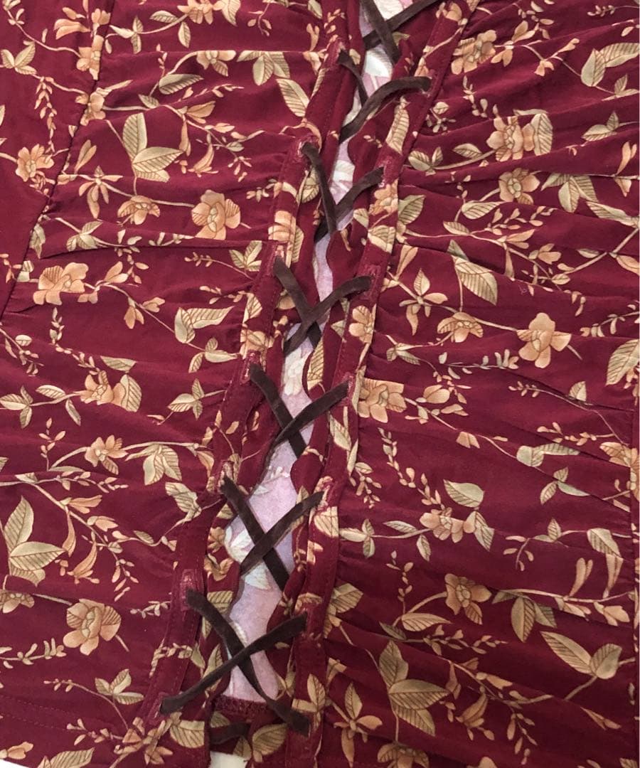 ドロスト レースアップ Y2K フェアリーグランジ 森ガール 平成ギャル