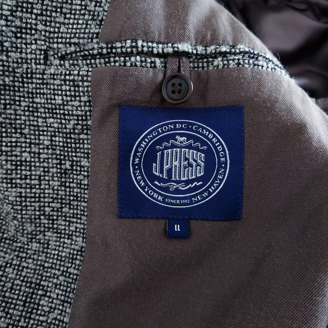 大きいサイズ　アルパカ混　J.PRESS　テーラードジャケット　ツイード　LL