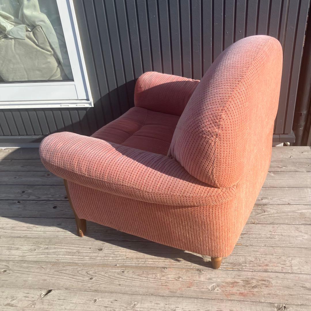 北欧レトロ ミッドセンチュリー 1人掛けソファー アームチェア ピンク