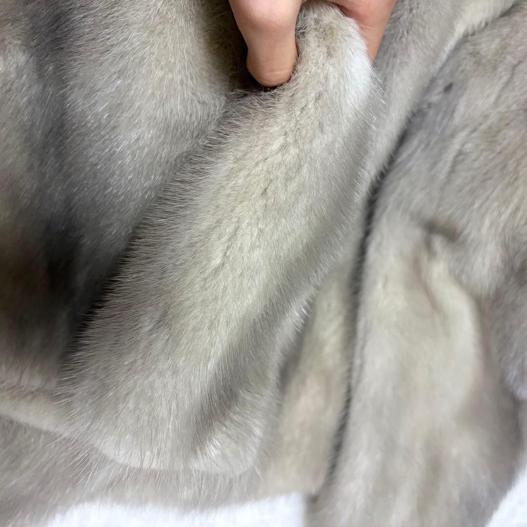 【肉厚人気カラー】 MOONBAT サファイアミンク　毛皮コート