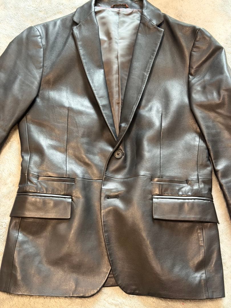 山p 様  カルバンクライン レザー テーラードジャケット