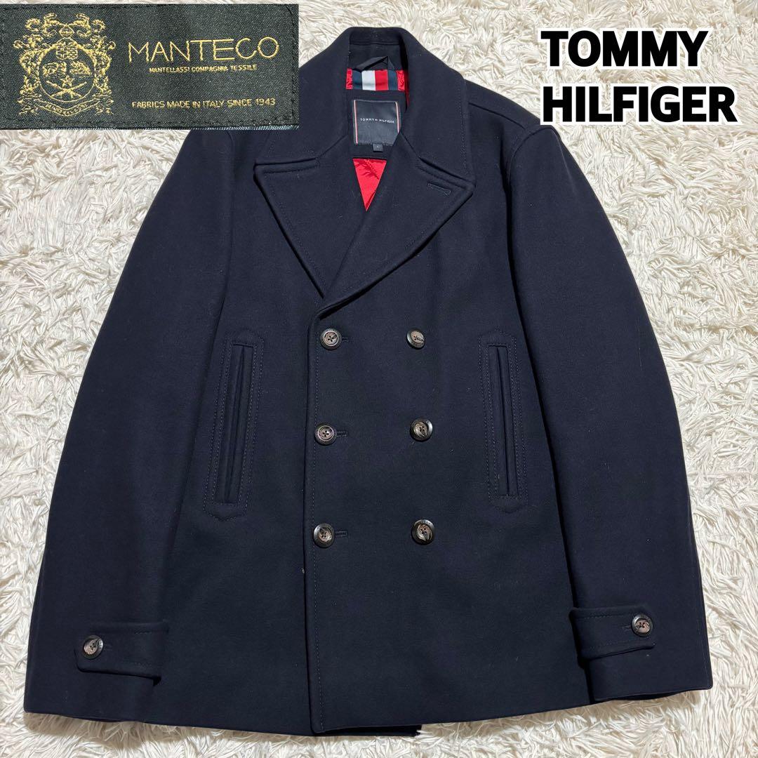 美品 トミーヒルフィガー ピーコート マンテコ社 TH TECH 裏地中綿