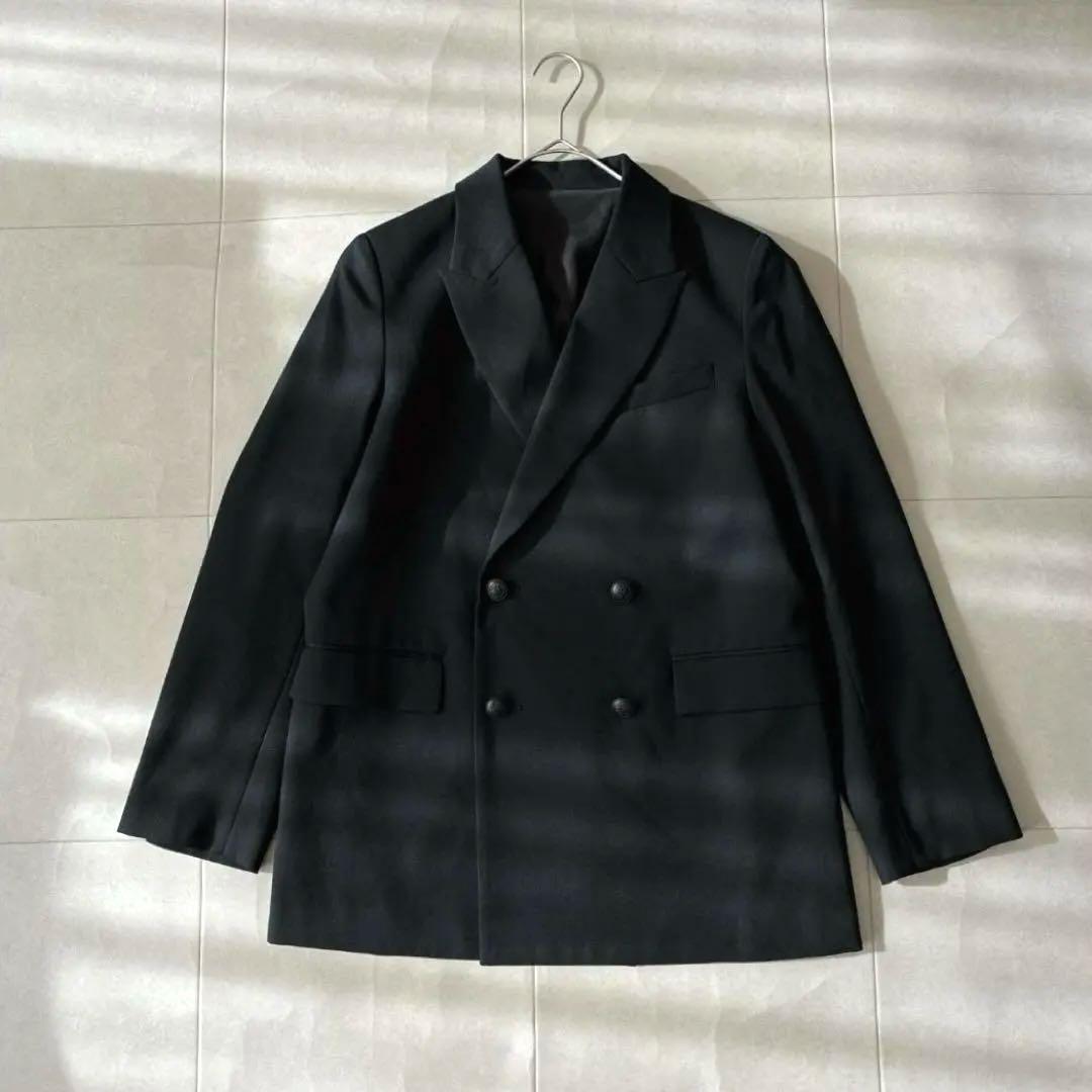 極美品 プルミエアロンディスモン♡ウールツイルジャケット ダブル ブラック 38
