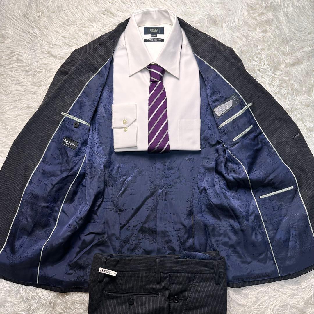 極美品 ポールスミス セットアップ 地図柄 総柄 総裏 M