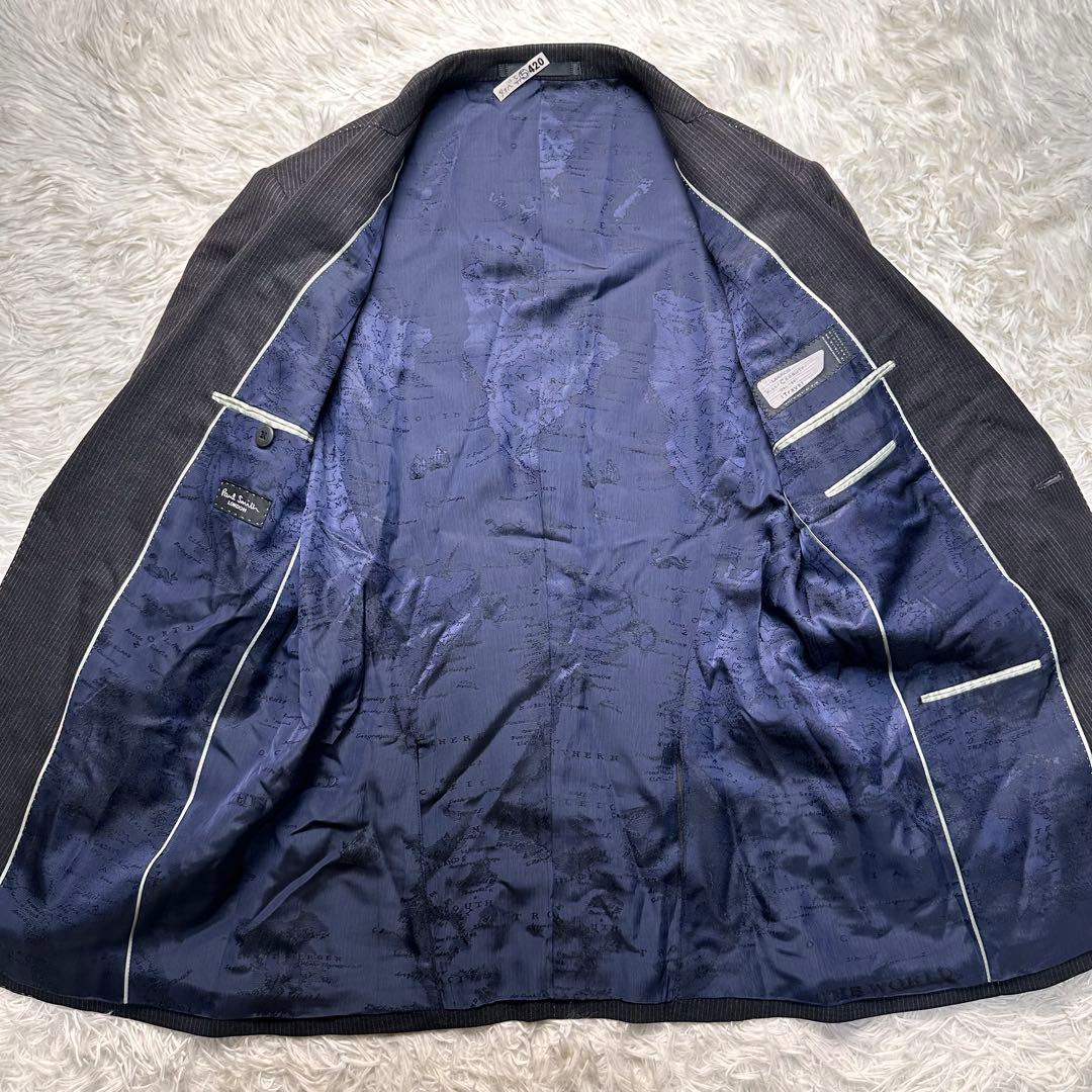 極美品 ポールスミス セットアップ 地図柄 総柄 総裏 M