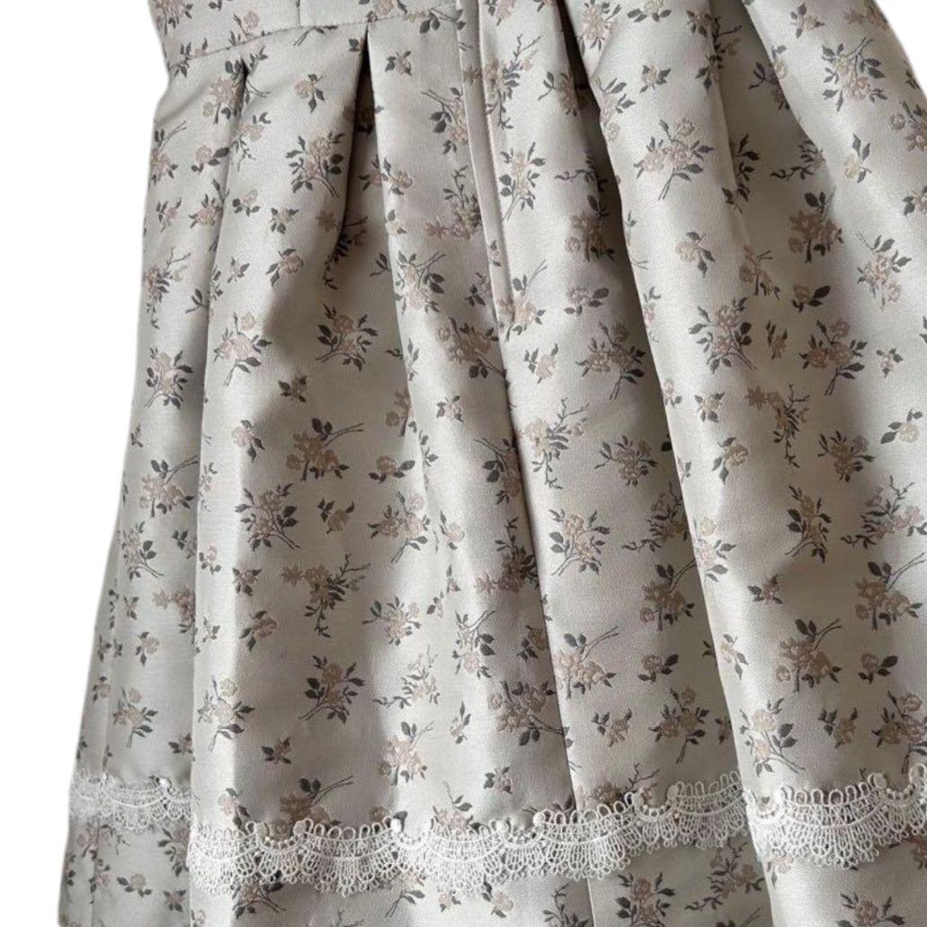 【120】エルアンノアール アンサンブル フォーマル ブラウン ベージュ 花柄