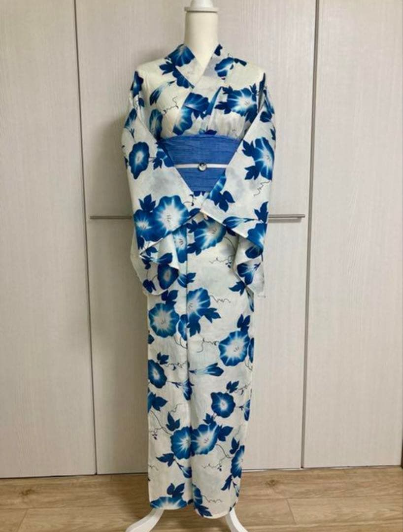 浴衣　朝顔+兵児帯itomi 露草色セット
