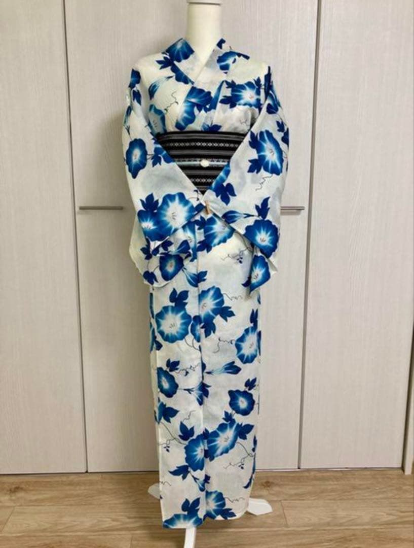 浴衣　朝顔+兵児帯itomi 露草色セット