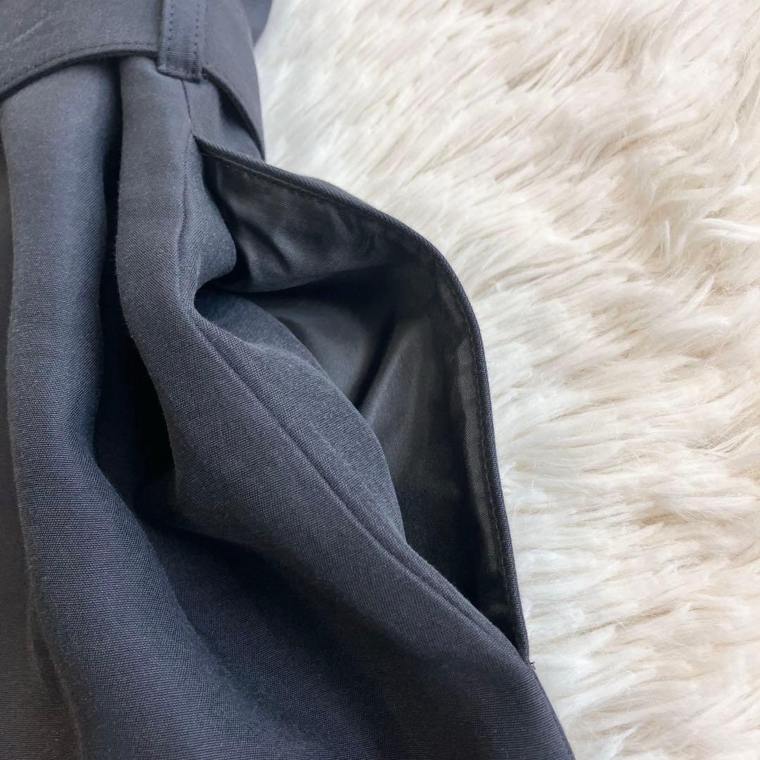 24SS 23区 ハイカウントライトクロス ロングジレ ベスト Aライン 紺色