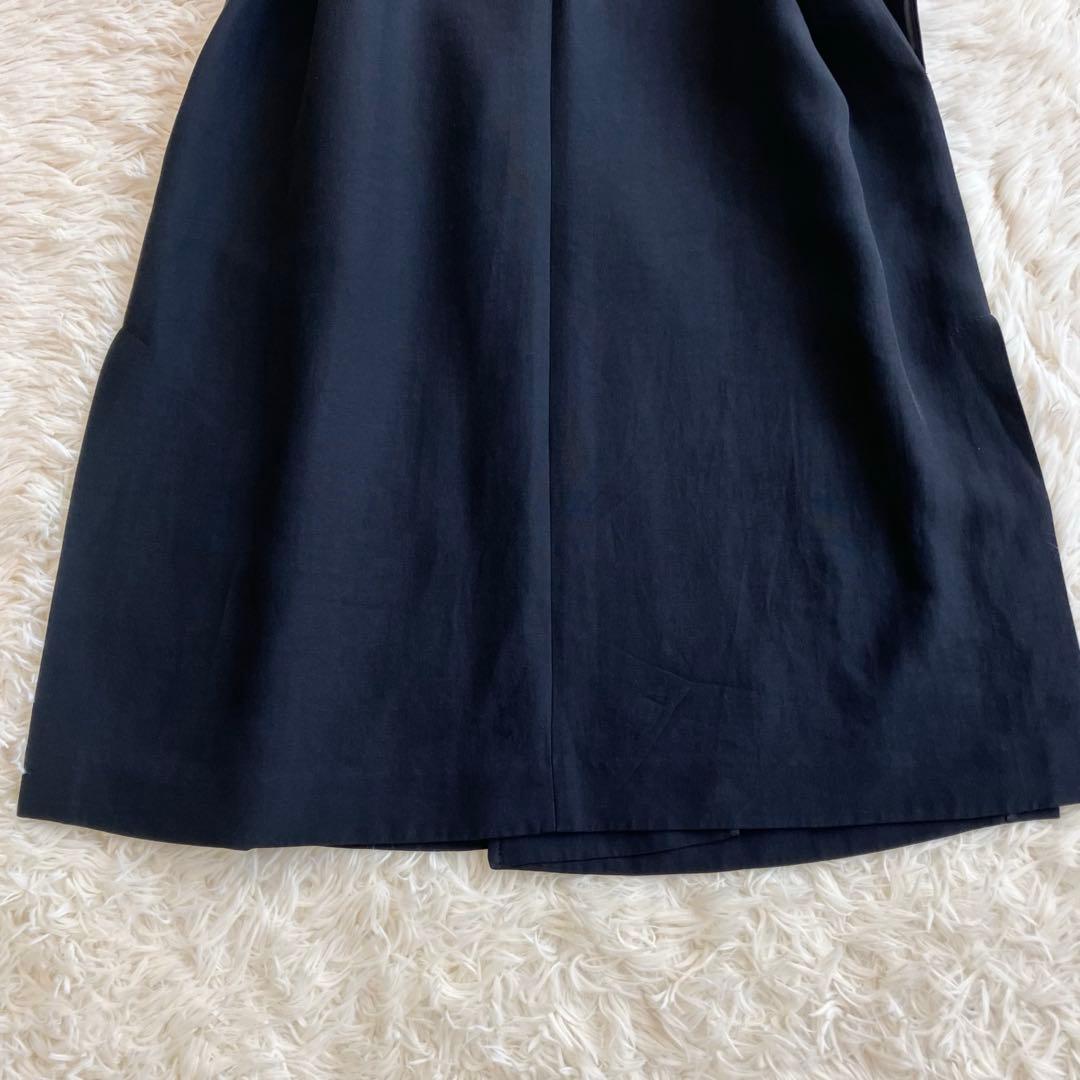 24SS 23区 ハイカウントライトクロス ロングジレ ベスト Aライン 紺色