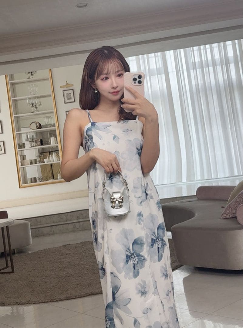 お買い得‼️5点セット2Way水彩花柄浴衣セット　浴衣　お祭り　水色白色