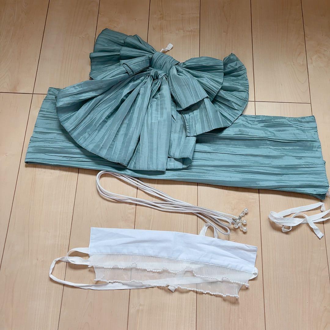 お買い得‼️5点セット2Way水彩花柄浴衣セット　浴衣　お祭り　水色白色