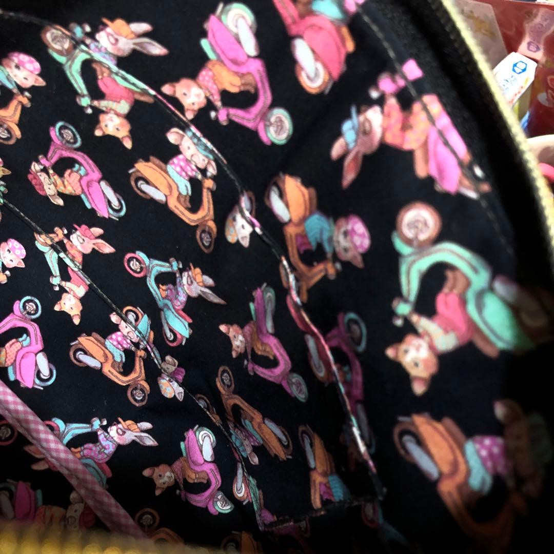 1867.ハンドメイド　ファスナーバッグ　ジョリーフルール コラージュ柄