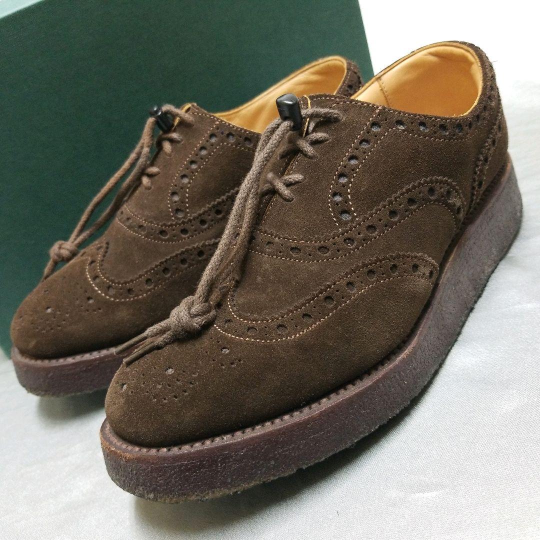 秋冬 Nepco ネプコ ウイングチップ シューズ ラバーソール 茶 英国製
