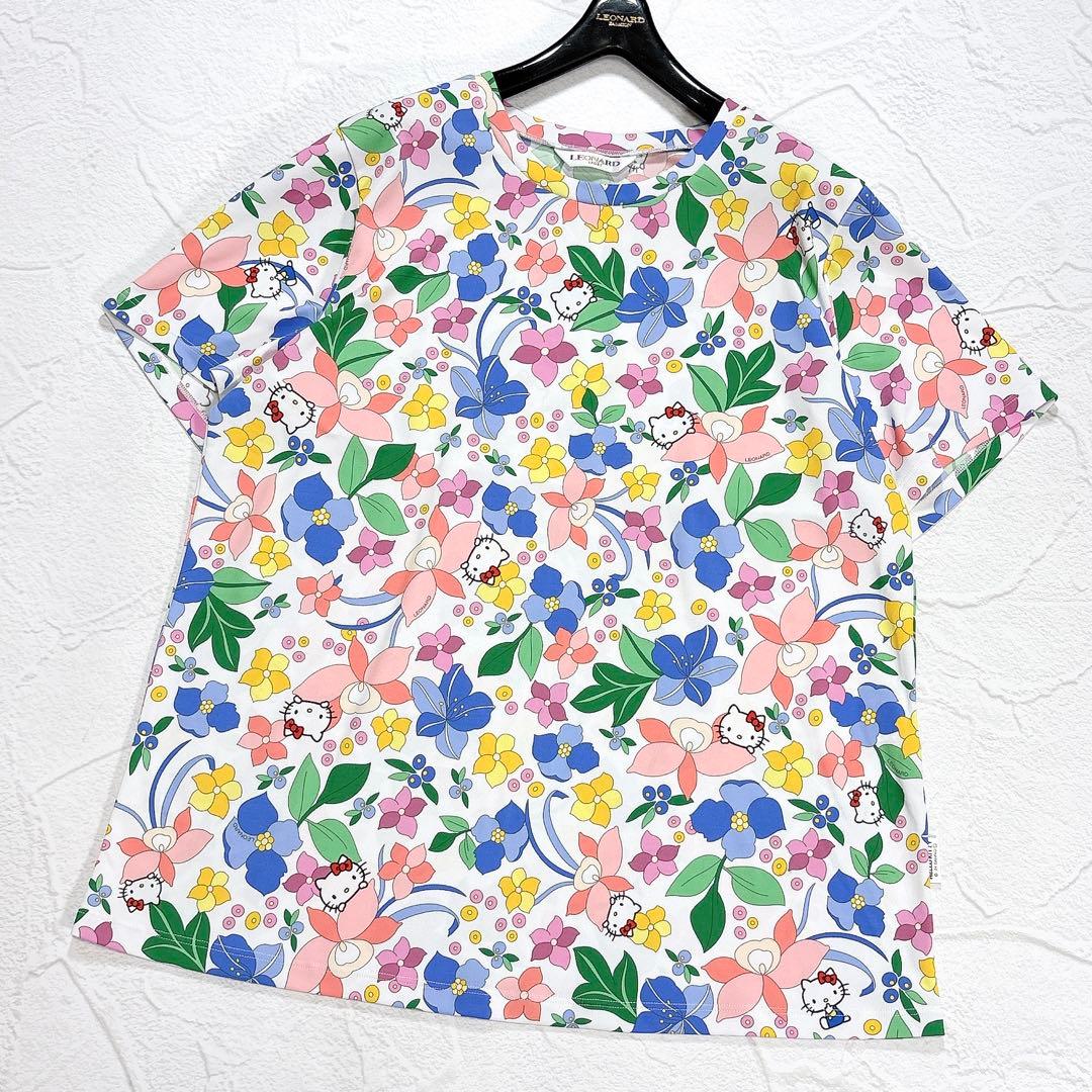 t*せ様 2024✨レオナール ハローキティ 大きいサイズ カットソー 花柄 ト