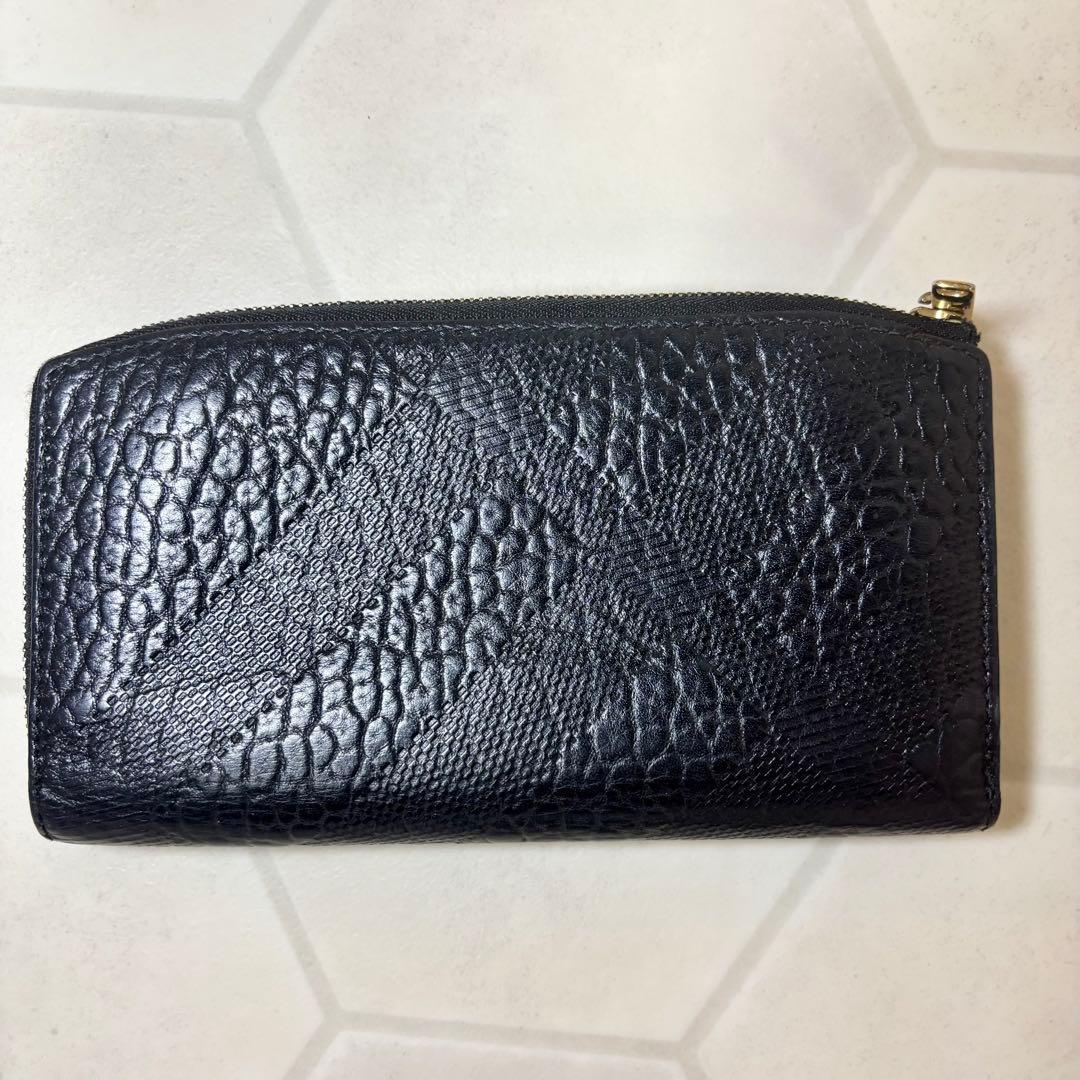 箱，保存袋付き！バーバリー 長財布 ブラック レザー BURBERRY