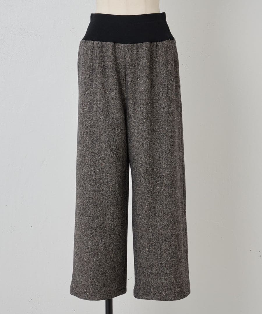 【新品タグ付】ビアズリー カラーネップツイードパンツ ブラック サイズ1