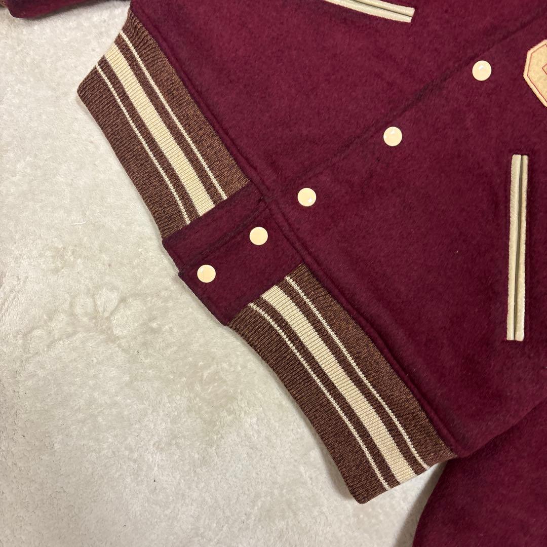 激レア⭐️BUZZ RICKSON スタジャン 刺繍　ワインレッド XLサイズ相当