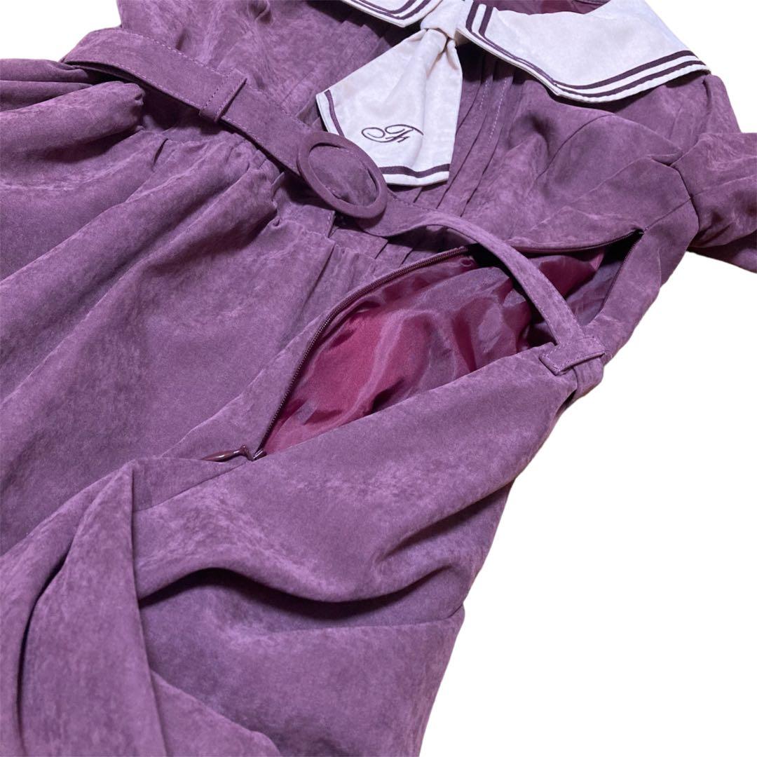 ダブルライン長袖セーラーワンピース/フィント/ガーリー/ロリィタ/アンクルージュ