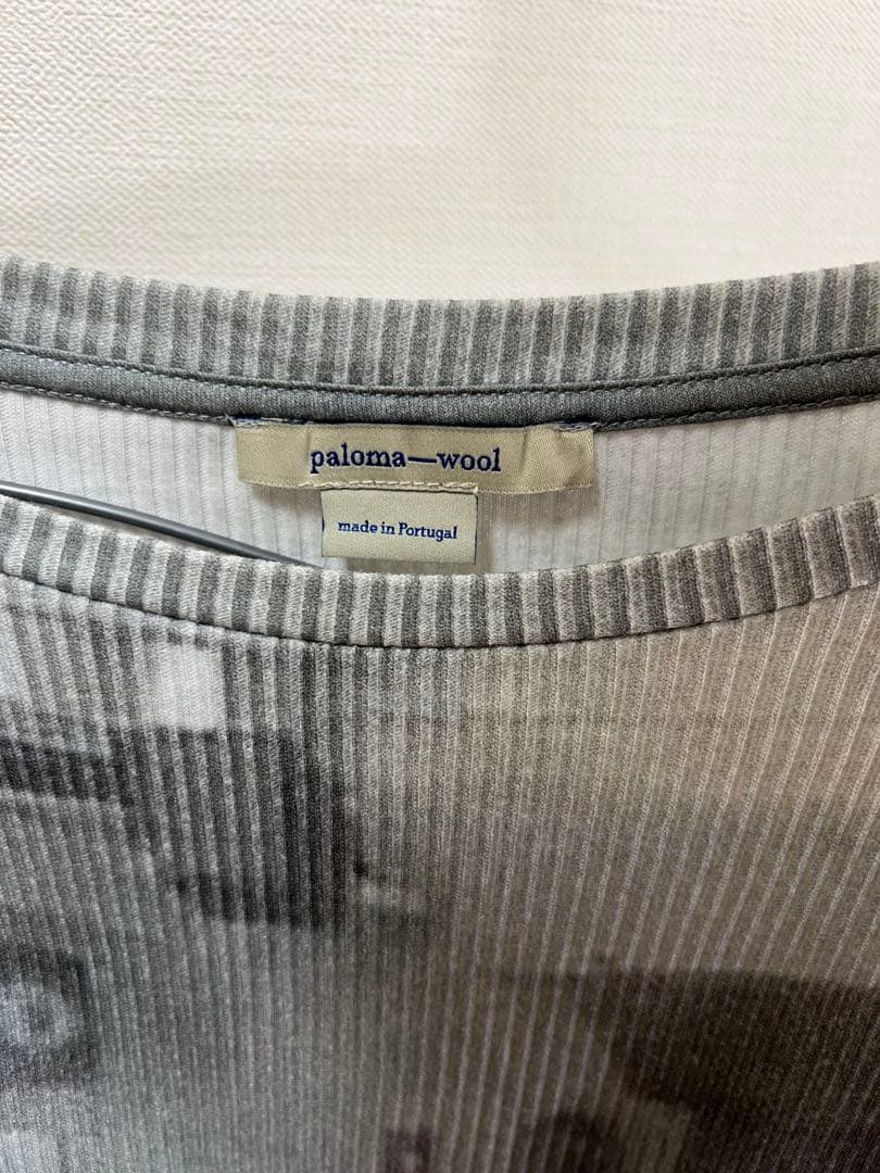 paloma-wool グレー風景プリント長袖トップス