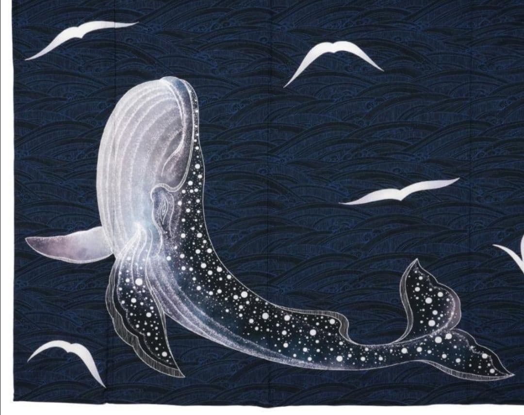 レア柄★めずらしい絵羽柄浴衣.紺地波柄