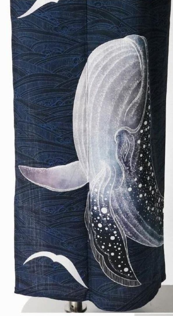 レア柄★めずらしい絵羽柄浴衣.紺地波柄