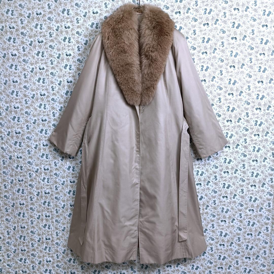 ファーコート☆女優襟　おそらくフォックスファー　絹　ライナー　ラムファー　13