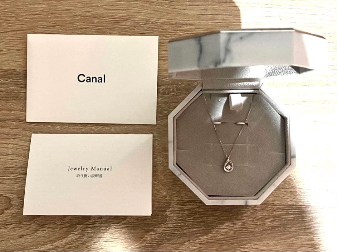 ゆう♡カナル4℃ K10ホワイトゴールド ダイヤモンド ネックレス