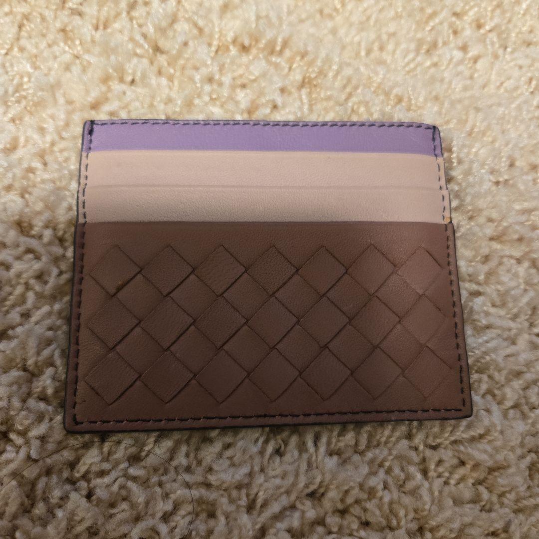 カードケース 名刺入れ ブラウン パープル 編み込みデザイン