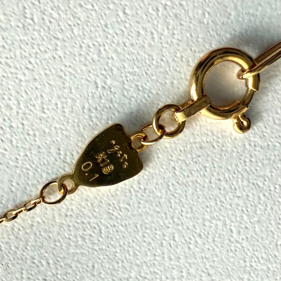 agete アガット K18 ダイヤモンド ネックレス 0.1ct シークレット