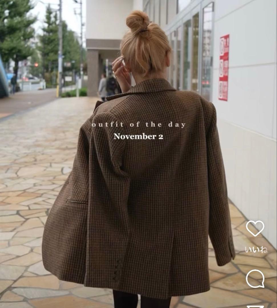 新品　todayful Wool100% Check Jacket