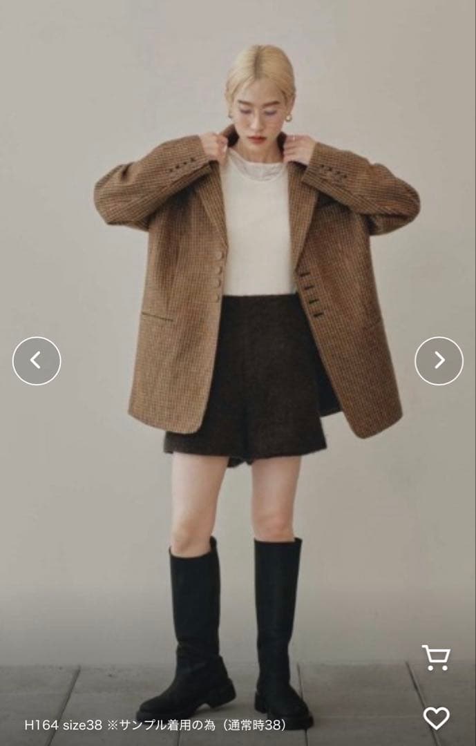 新品　todayful Wool100% Check Jacket