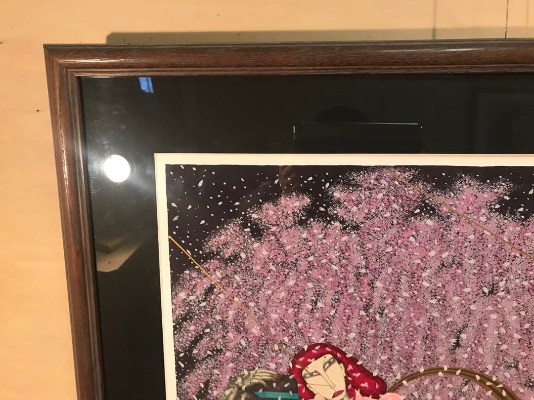 平賀敬　「桜花金虹」　リトグラフ　直筆サイン・落款・エディション有り