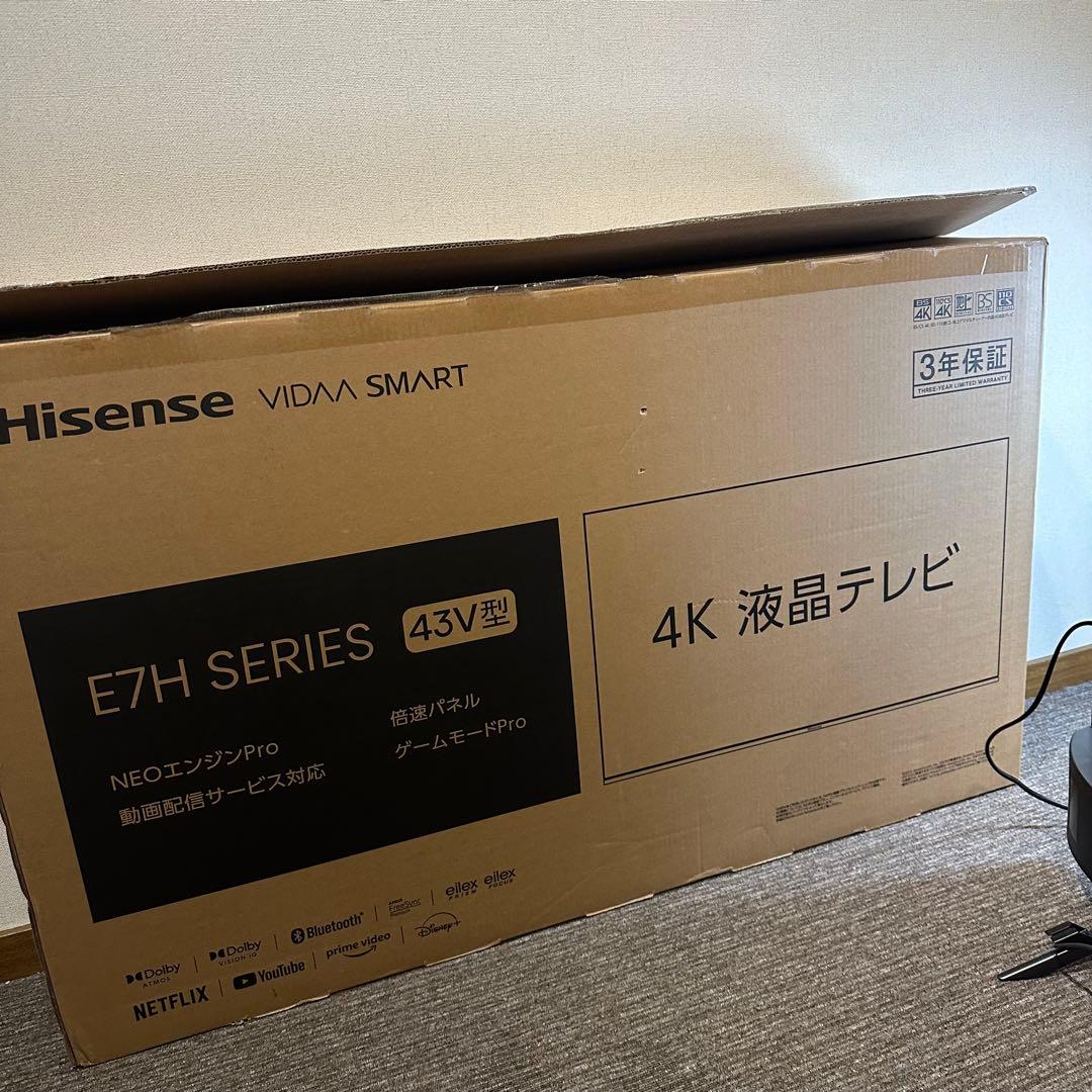 極美品ハイセンス 43V型 倍速4K液晶 テレビ 43E7H