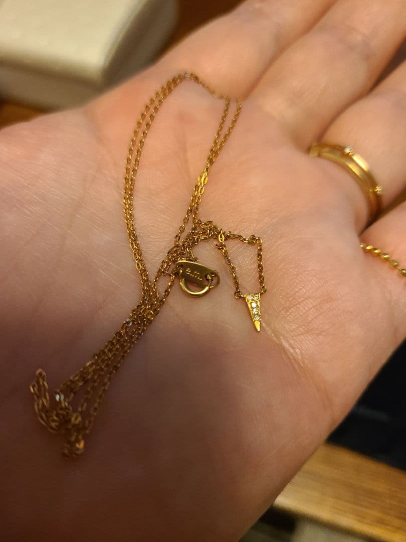 e.m.　k18YG　ダイヤネックレス アーカー　アガット　AHKAH