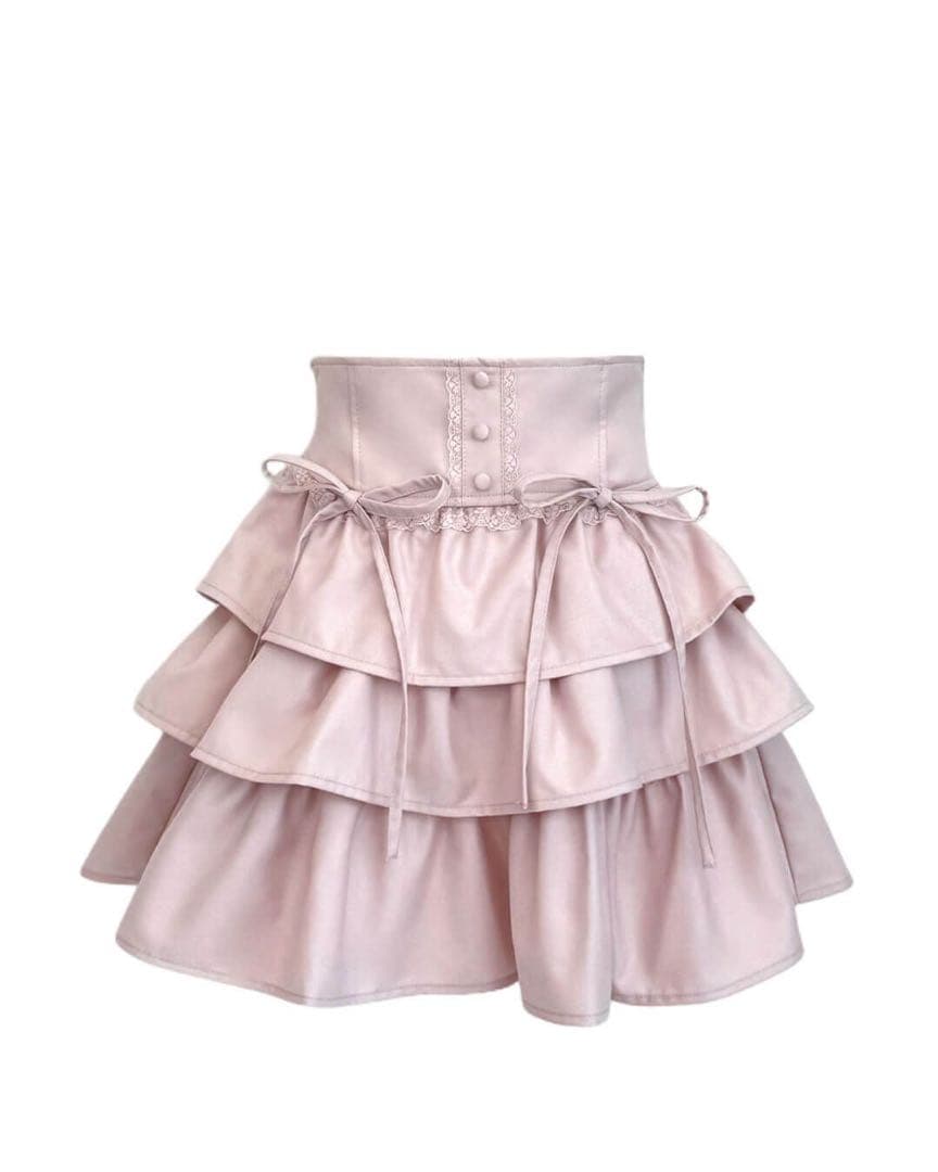 ハニーミュウ ティアードフリルスカート ピンク XS タグ付き