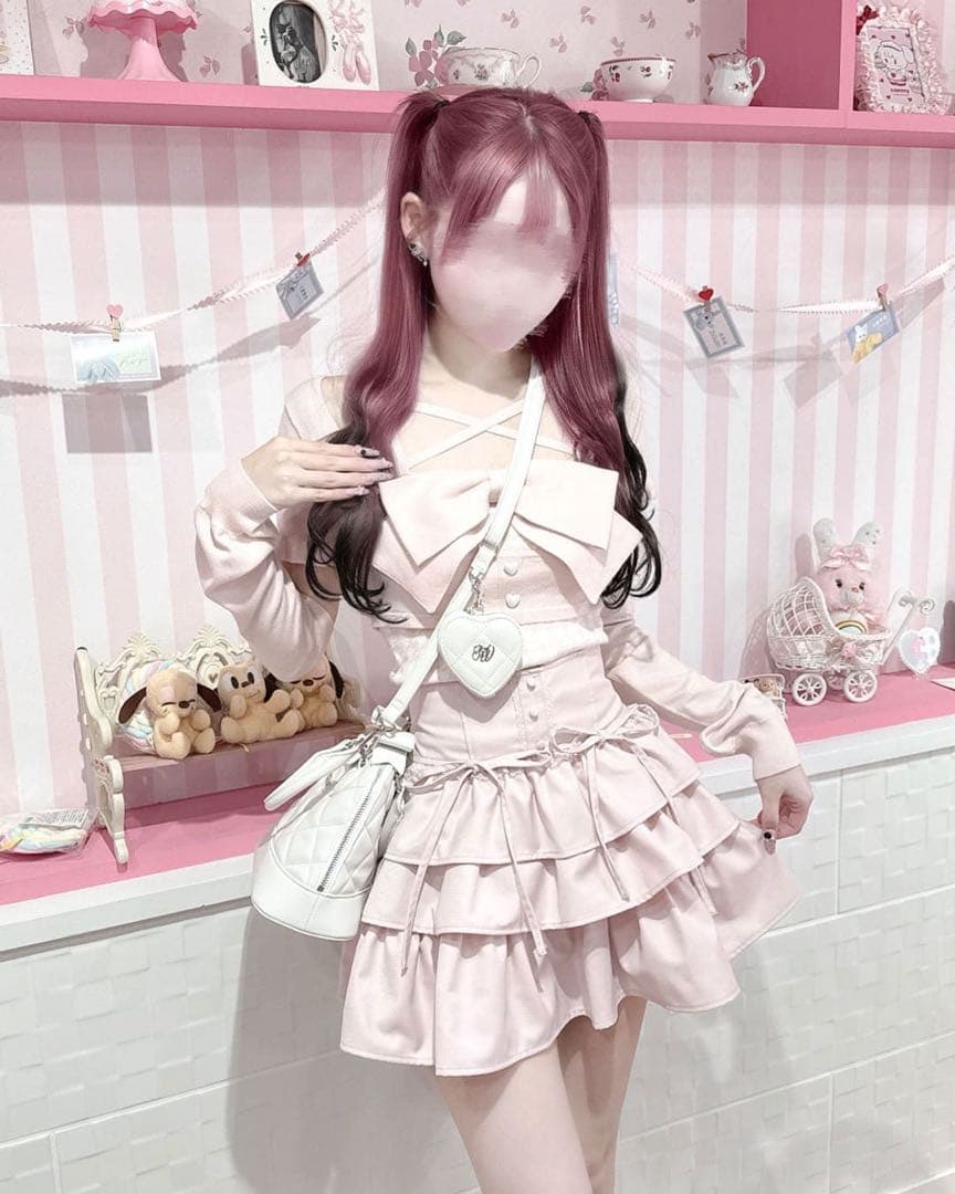 ハニーミュウ ティアードフリルスカート ピンク XS タグ付き