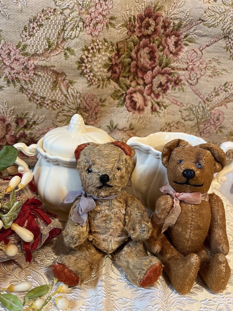 アンティークテディベア　フランス　ふたつセット