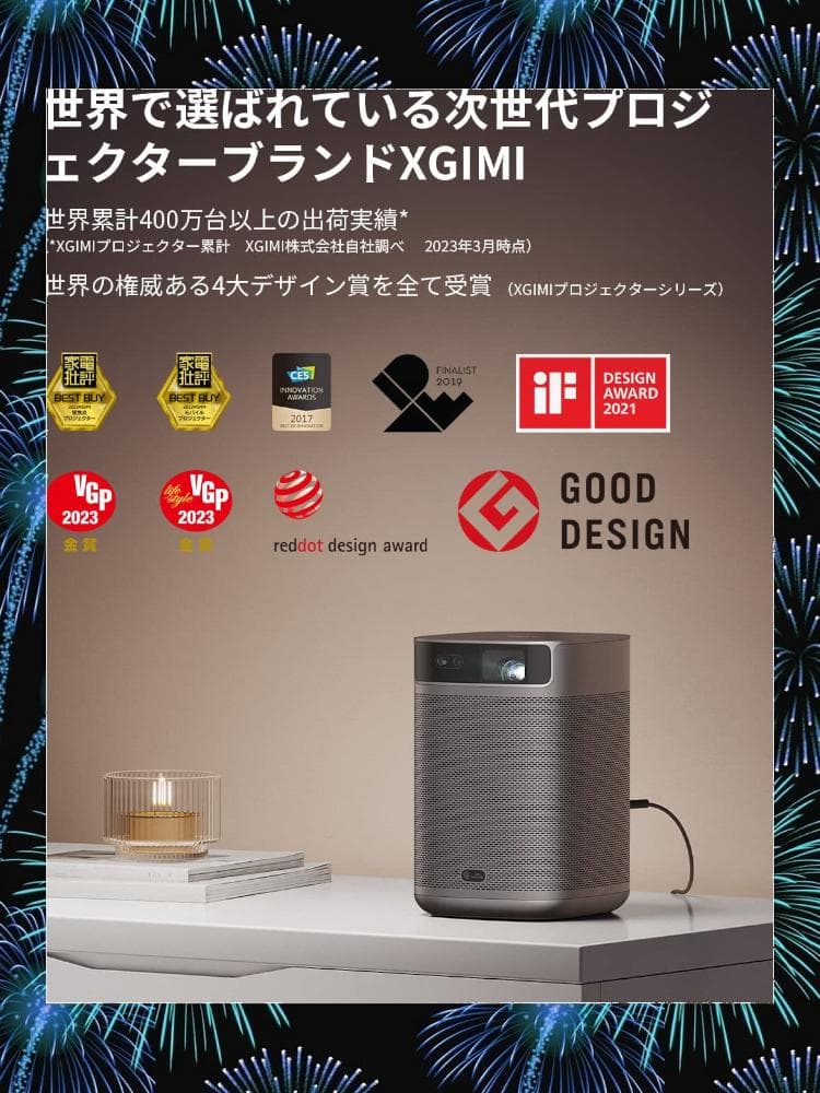 Bluetooth 小型モバイルプロジェクター フルHD