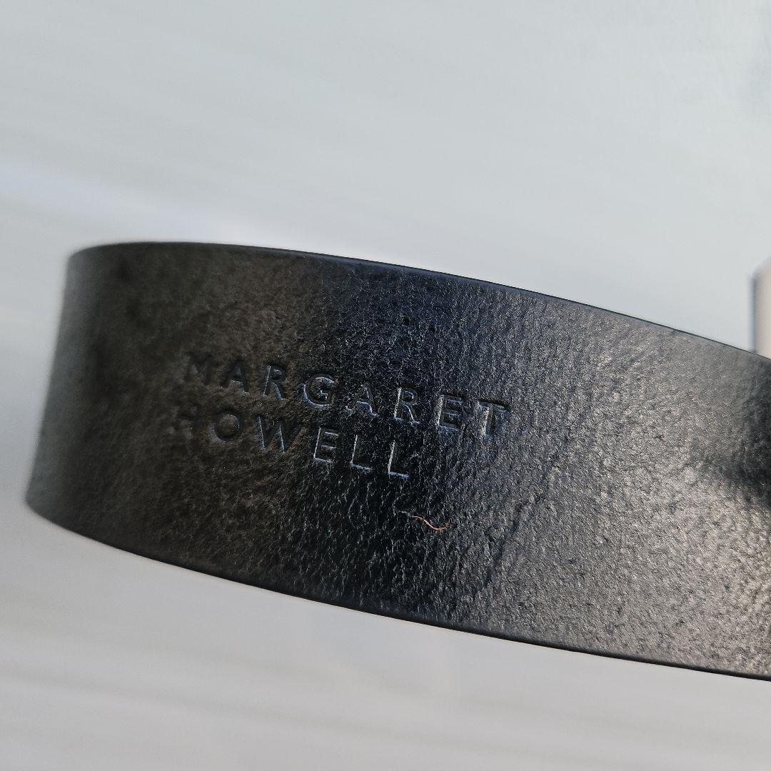 新品⭐マーガレットハウエルワイドレザーベルト⭐サイズ 1 ブラック 牛革