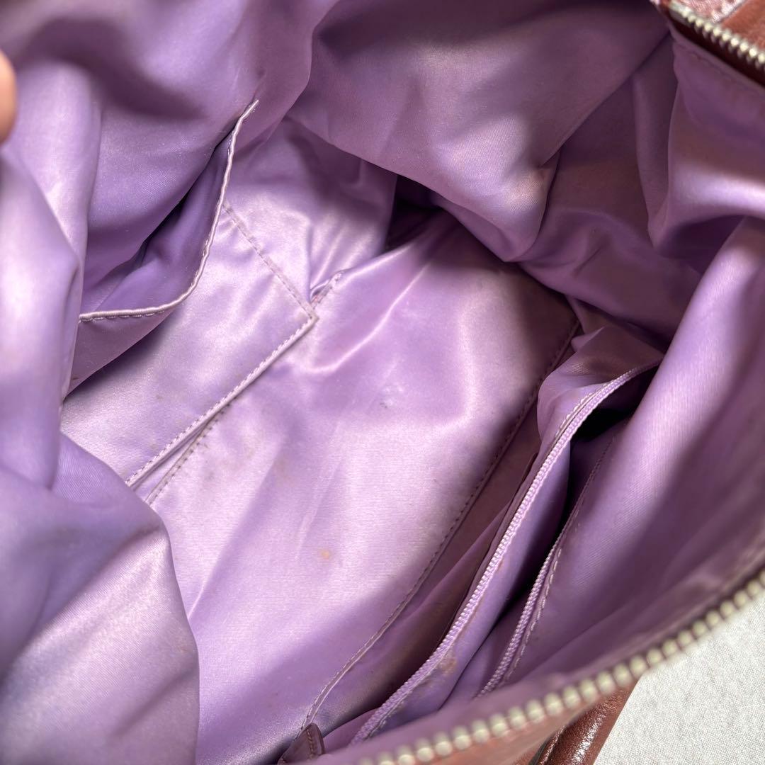 COACHコーチ✨レザー ハンドバッグ ブラウン茶 サイドフック形状変化　y2k