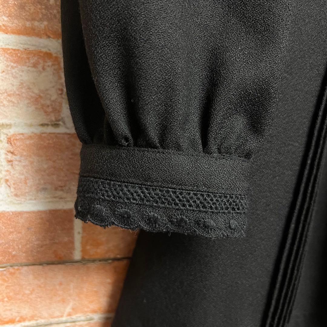 (極美品)シーバイクロエ　ピンタックワンピース　パフスリーブ　ベルト付き　丸襟