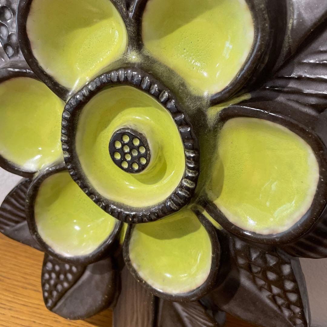 ウプサラエクビー Upsala Ekeby 黄色の花の陶板